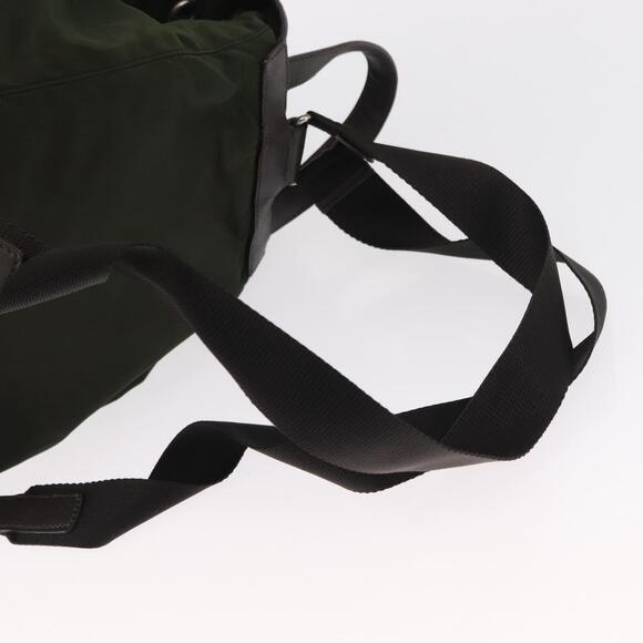 PRADA Backpack Nylon Khaki Silver Auth kk592 main image 4